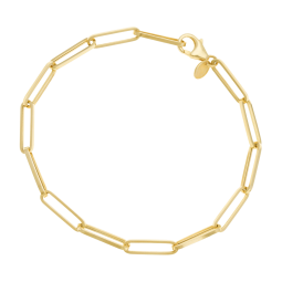Bracelet or jaune maille rectangle allongée