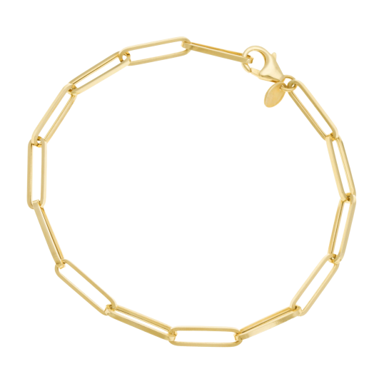 Bracelet or jaune maille rectangle allongée