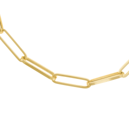 Bracelet or jaune maille rectangle allongée