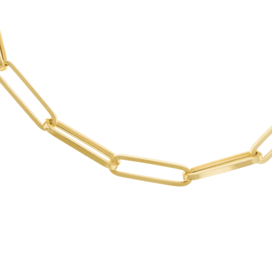 Bracelet or jaune maille rectangle allongée