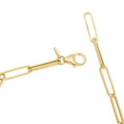 Bracelet or jaune maille rectangle allongée