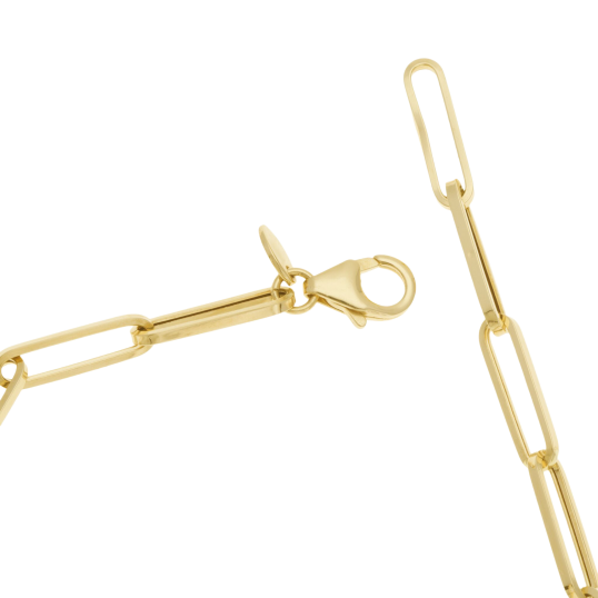 Bracelet or jaune maille rectangle allongée