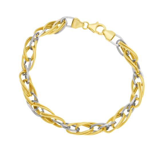 Bracelet en 2 ors maille fantaisie Bracelet en 2 ors maille fantaisie