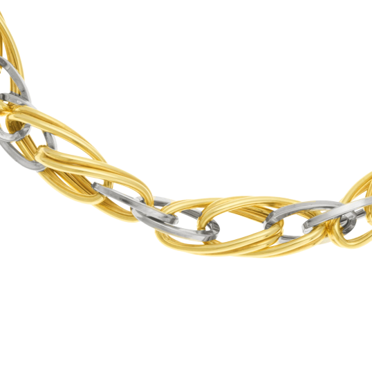 Bracelet en 2 ors maille fantaisie Bracelet en 2 ors maille fantaisie