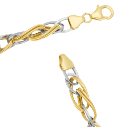 Bracelet en 2 ors maille fantaisie