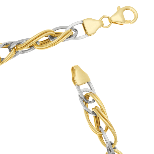 Bracelet en 2 ors maille fantaisie Bracelet en 2 ors maille fantaisie