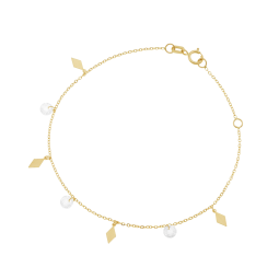 Bracelet or jaune et oxydes de zirconium