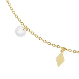 Bracelet or jaune et oxydes de zirconium