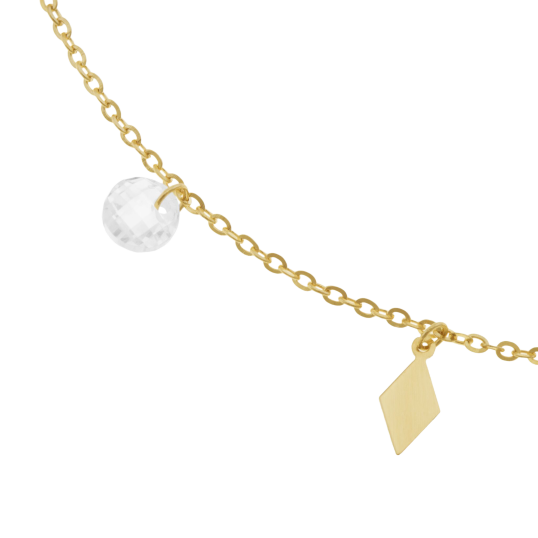 Bracelet or jaune et oxydes de zirconium Bracelet or jaune et oxydes de zirconium