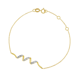 Bracelet en or jaune rhodié et diamants
