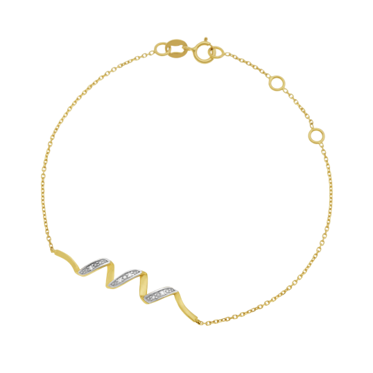 Bracelet en or jaune rhodié et diamants
