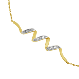 Bracelet en or jaune rhodié et diamants