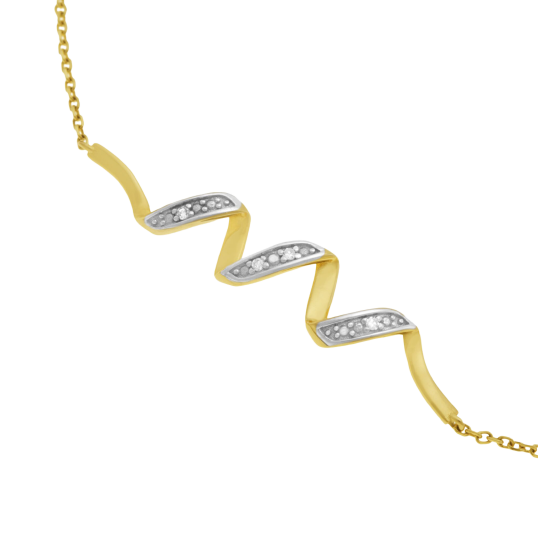 Bracelet en or jaune rhodié et diamants