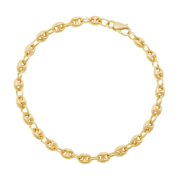 Bracelet en or jaune, maille grain de café