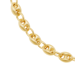 Bracelet en or jaune, maille grain de café
