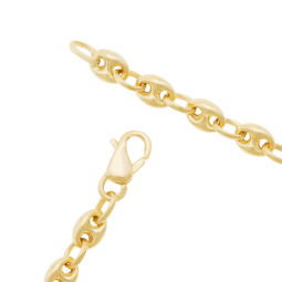 Bracelet en or jaune, maille grain de café