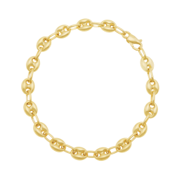 Bracelet en or jaune, maille grain de café