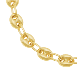 Bracelet en or jaune, maille grain de café