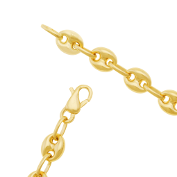 Bracelet en or jaune, maille grain de café