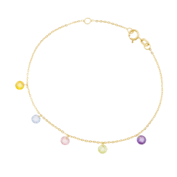 Bracelet en or jaune et oxydes de zirconium briolette
