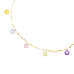 Bracelet en or jaune et oxydes de zirconium briolette