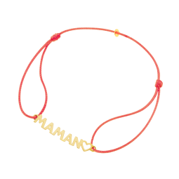 Bracelet cordon en or jaune, Maman