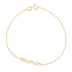 Bracelet en or jaune et perle de culture