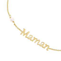 Bracelet en or jaune et perle de culture