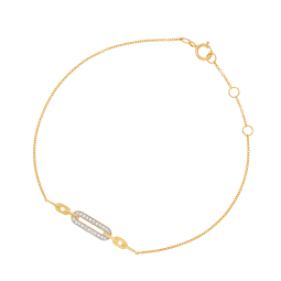 Bracelet en or jaune et rhodié, diamants