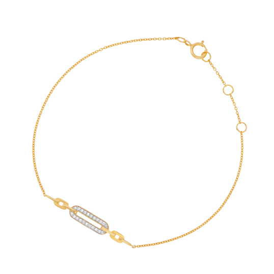 Bracelet en or jaune et rhodié, diamants