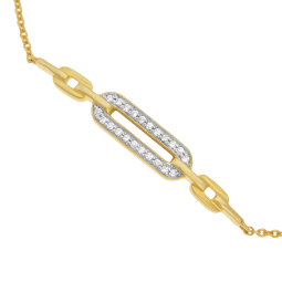 Bracelet en or jaune et rhodié, diamants