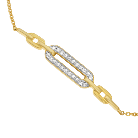 Bracelet en or jaune et rhodié, diamants