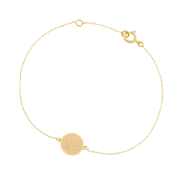 Bracelet en or jaune et laque, lotus 