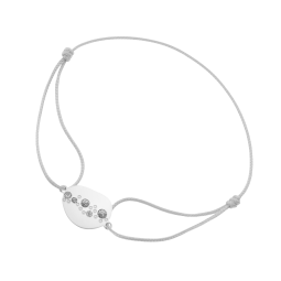 Bracelet cordon en or gris et laque pailletée