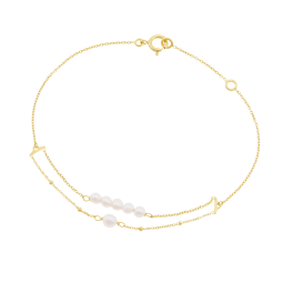 Bracelet en or jaune et perles de culture