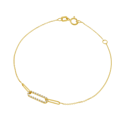 Bracelet en or jaune et oxydes de zirconium