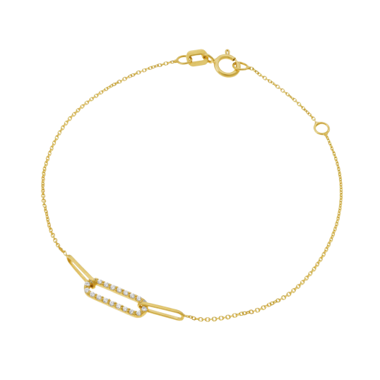 Bracelet en or jaune et oxydes de zirconium
