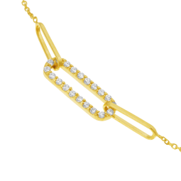Bracelet en or jaune et oxydes de zirconium