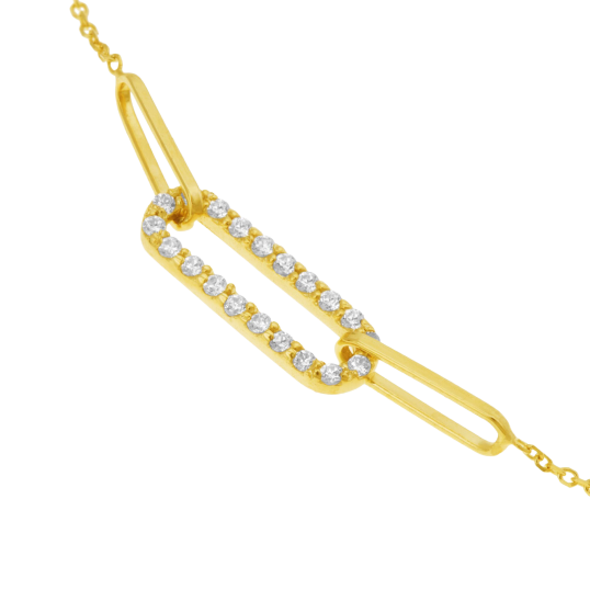Bracelet en or jaune et oxydes de zirconium