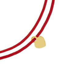 Bracelet cordon en or jaune et laque rouge