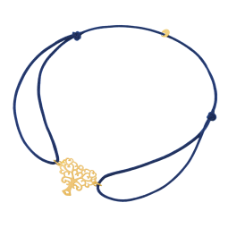 Bracelet cordon en or jaune, arbre de vie