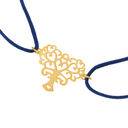 Bracelet cordon en or jaune, arbre de vie
