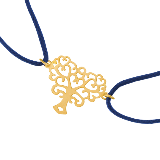 Bracelet cordon en or jaune, arbre de vie Bracelet cordon en or jaune, arbre de vie