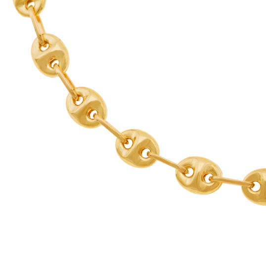 Bracelet en or jaune, maille grain de café