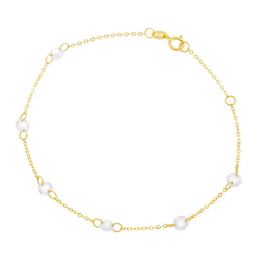 Bracelet en or jaune et oxydes de zirconium Bracelet en or jaune et oxydes de zirconium