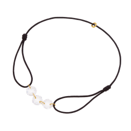 Bracelet cordon en or jaune et oxydes de zirconium