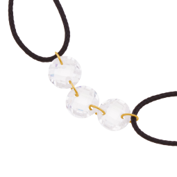 Bracelet cordon en or jaune et oxydes de zirconium