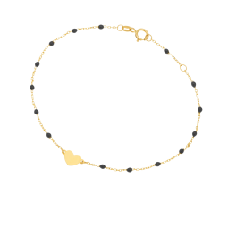 Bracelet en or jaune et résine, coeur