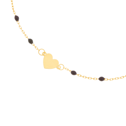 Bracelet en or jaune et résine, coeur