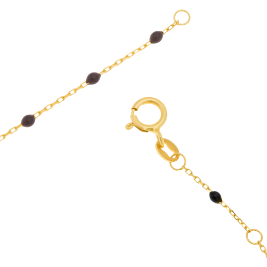 Bracelet en or jaune et résine, coeur